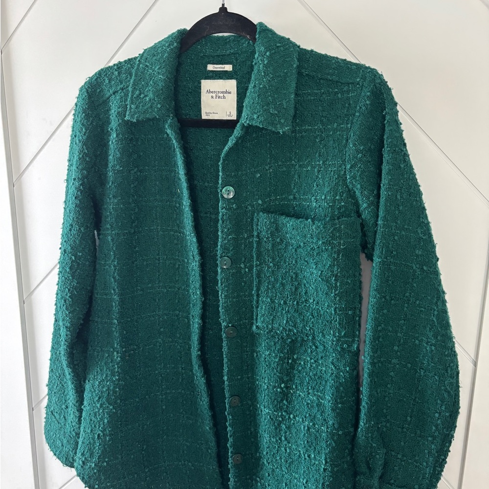 Abercrombie & Fitch Teal Textured Oversized Jacket